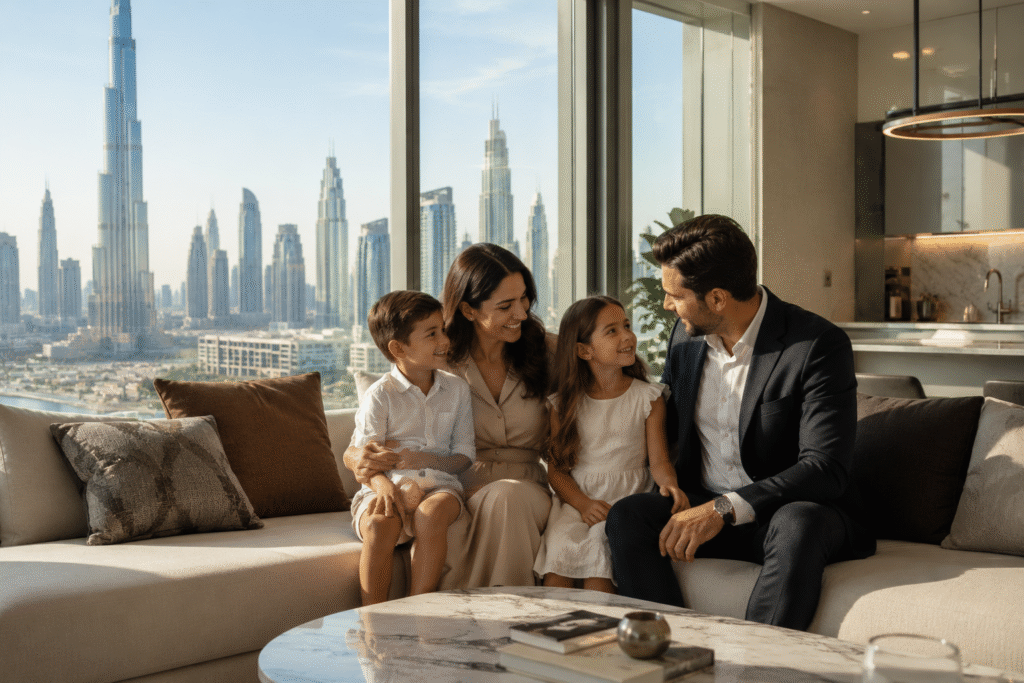 Family enjoying life in Dubai under Golden Visa residency